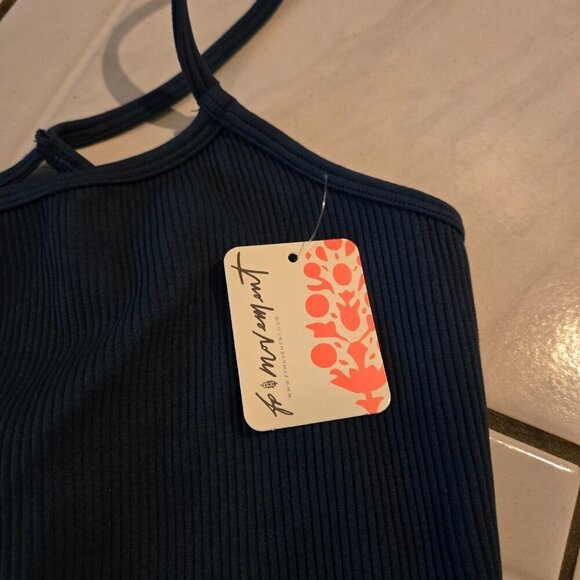 NWT Free People Movement Throw Backless Bodysuit Orion Blue L/XL - Picture 2 of 4
